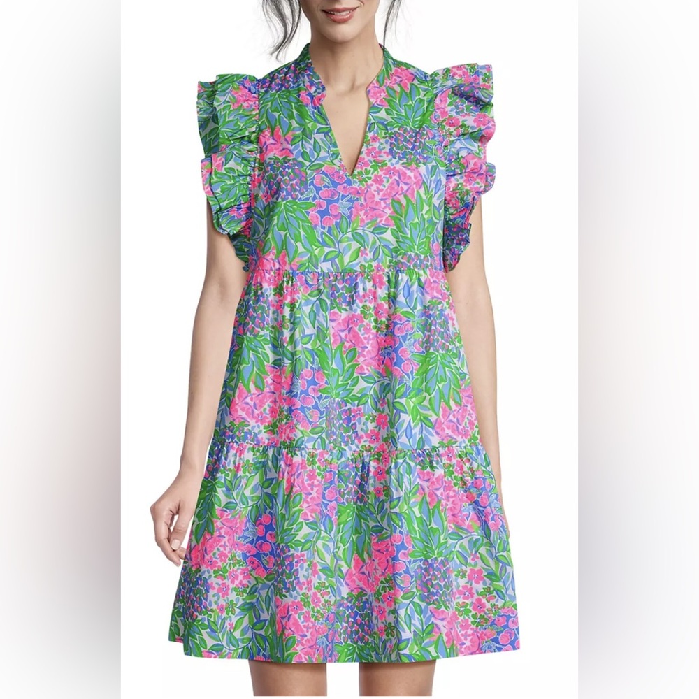 Floral pink Lily Pulitzer dress size Small but oversized can fit medium